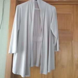 Creme stretchy open tunic Susan Graver size M